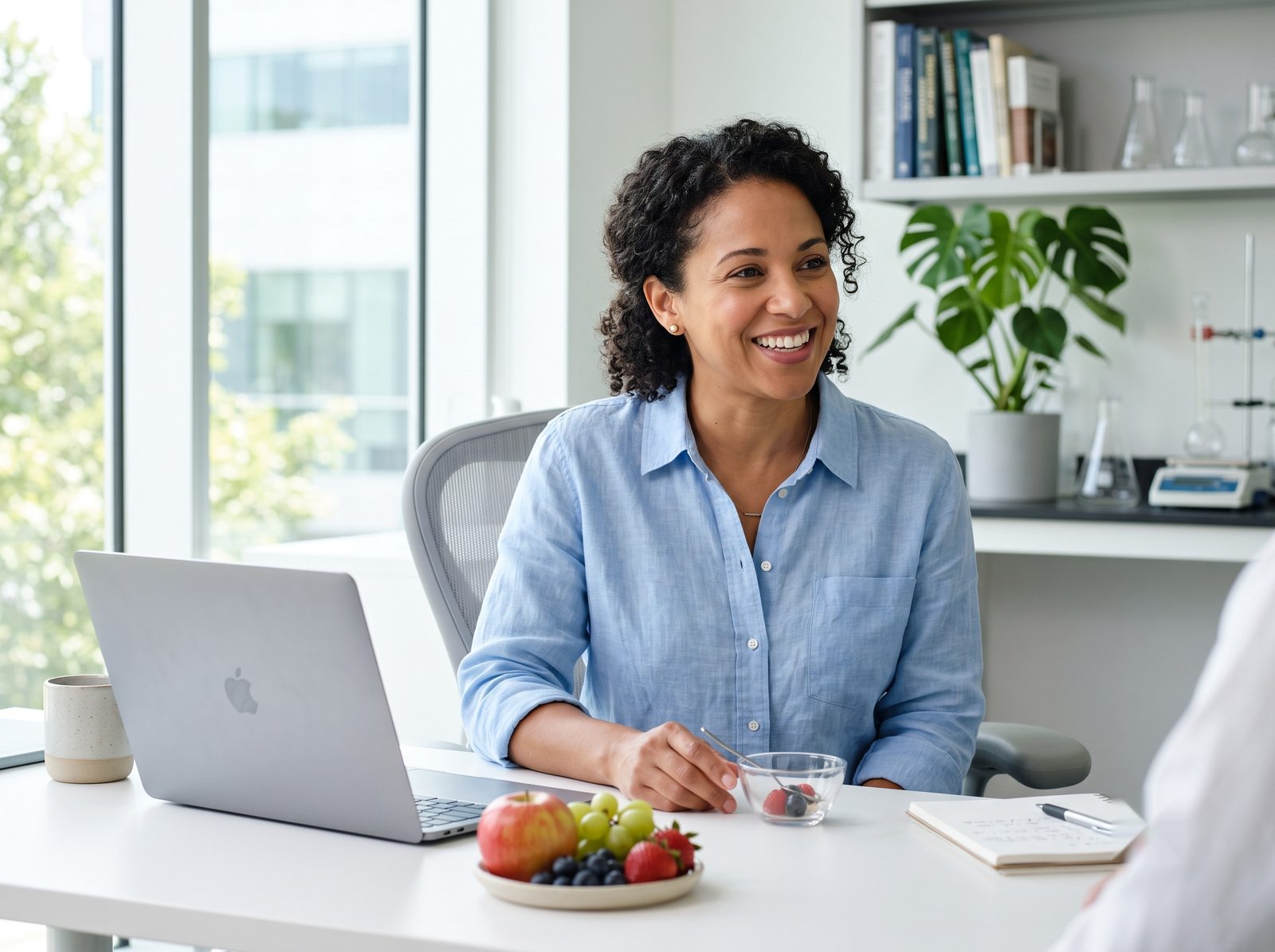An UnSugar food scientist ready to talk through a reduced-sugar formulation brief