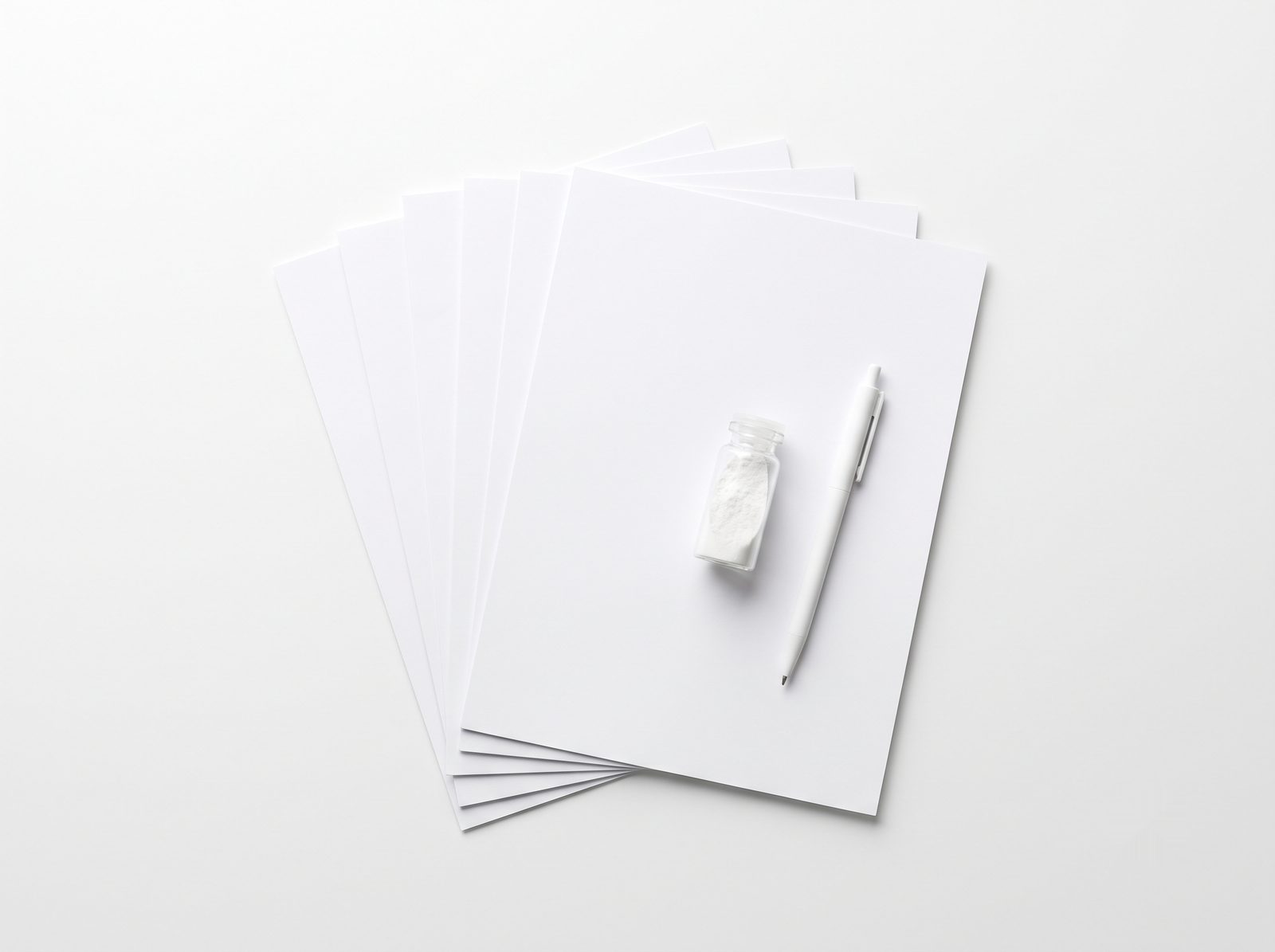 An organized set of UnSugar technical documentation with a sealed ingredient sample vial
